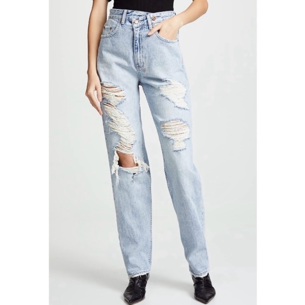 Ksubi Relax Super Freak Crossover Light Blue Distressed Jeans Women’s Size 25
